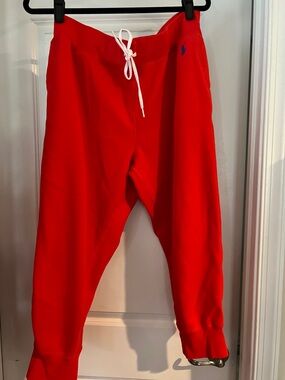 Polo by Ralph Lauren Red Kids Joggers with White Drawstring